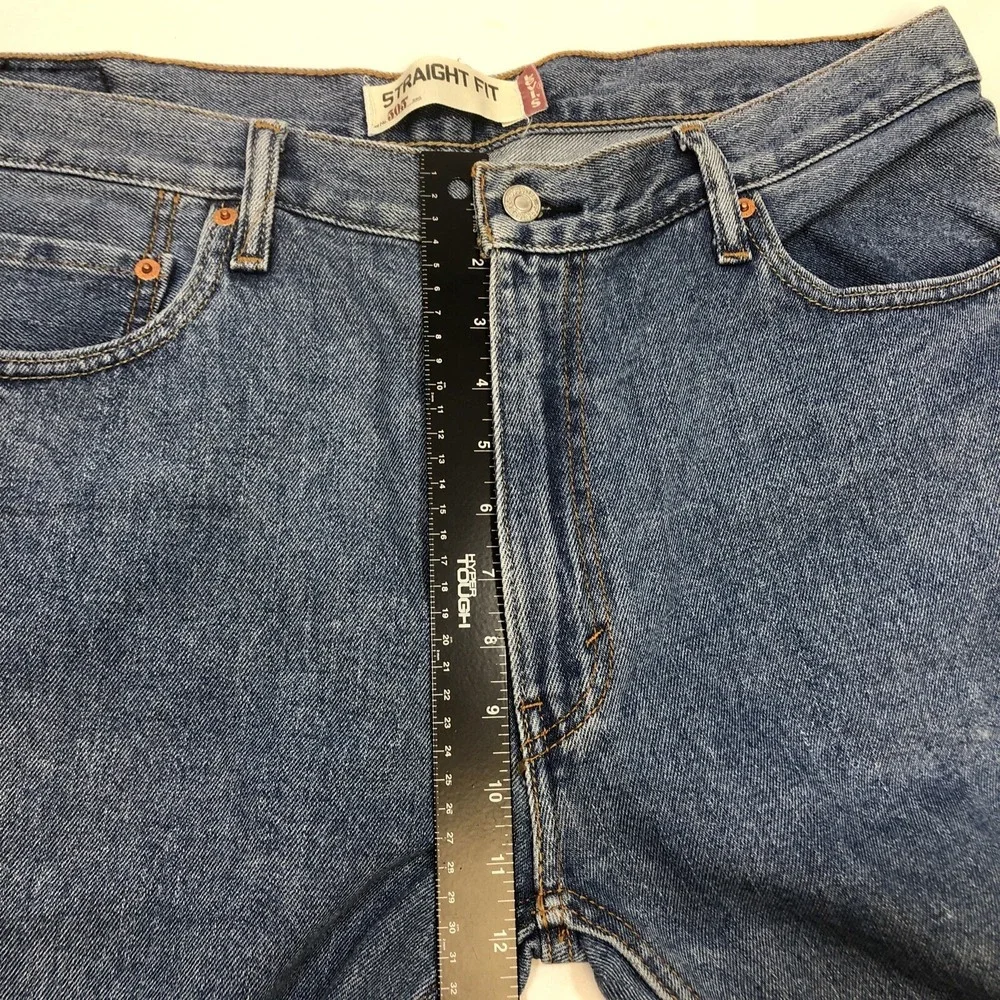 Levi's Jeans Mens 36x32 Blue 505 Regular Straight Medium Wash Denim Grunge Y2K